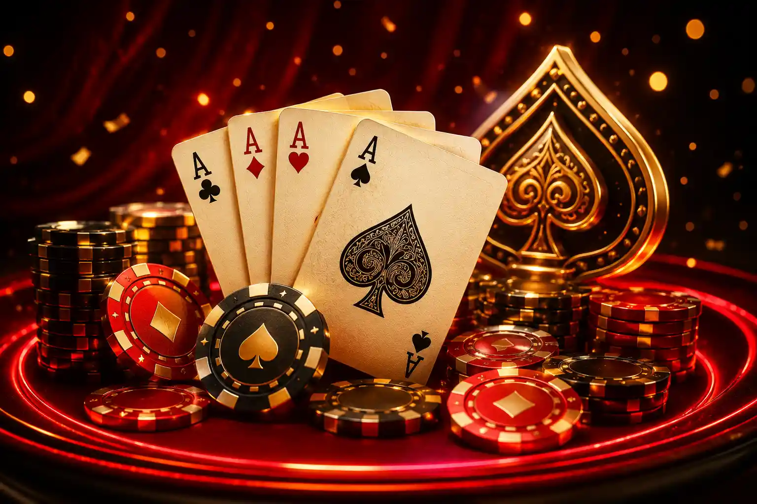 Live casino se stolem a kartami